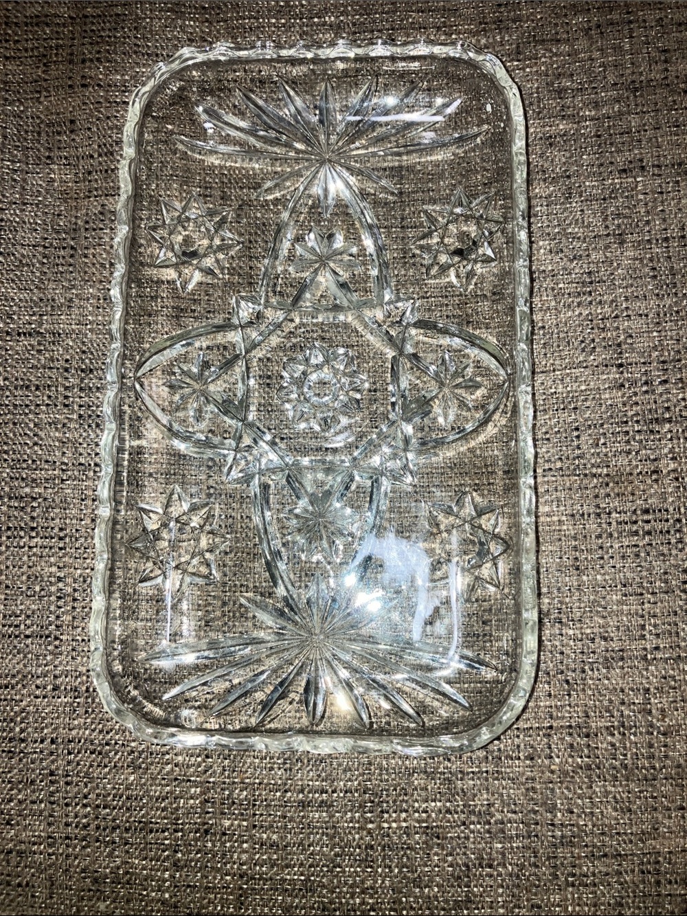 Anchor Hocking Clear Pressed Glass Rectangular Serving Platter